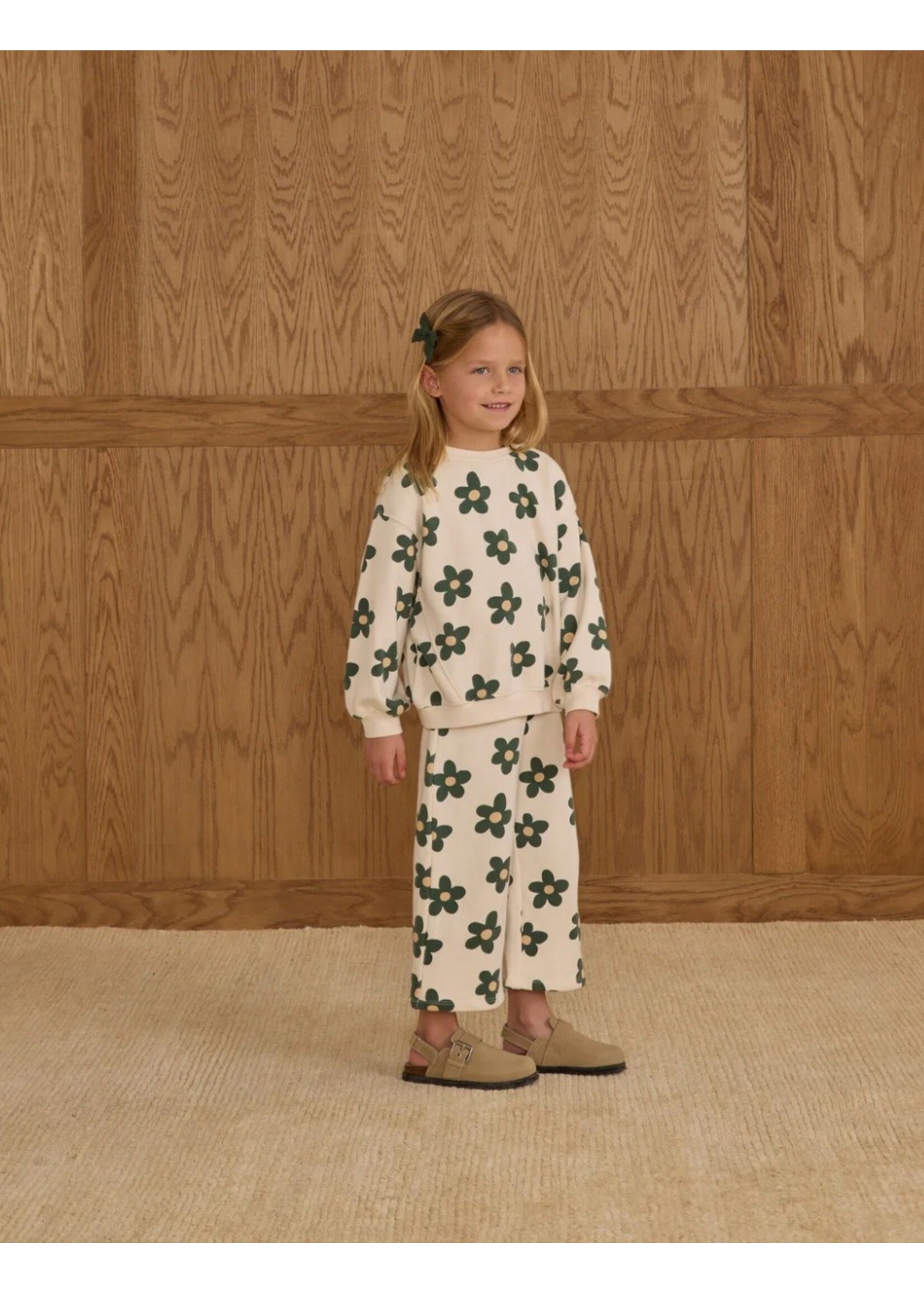 Rylee + Cru Rylee + Cru, Wide Leg Sweatpant || Daisy