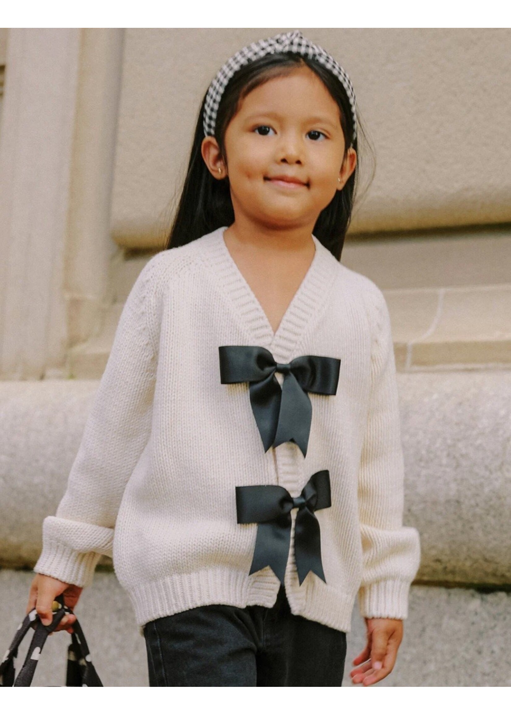 Rylee + Cru Rylee + Cru, Bow Cardigan || Natural