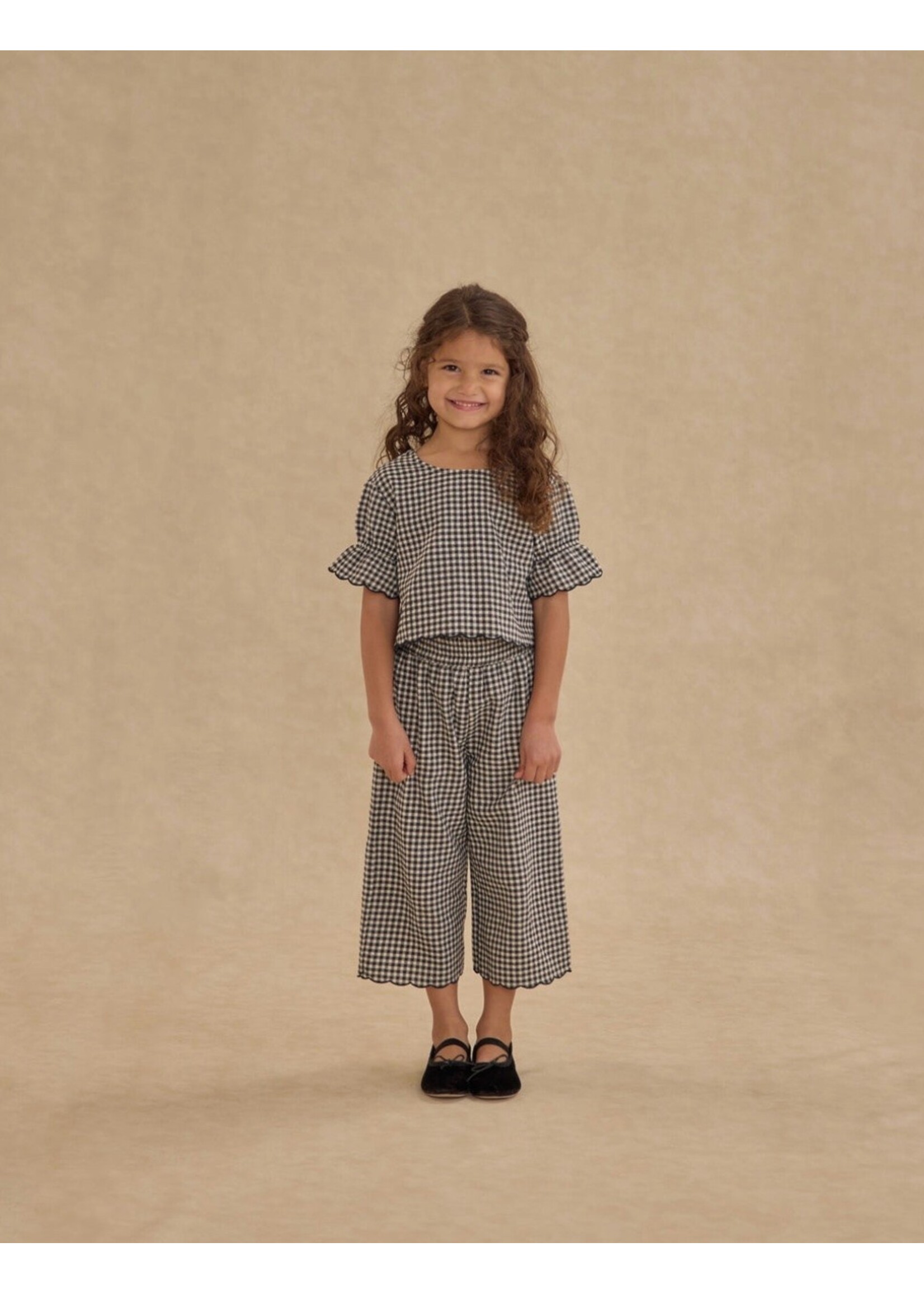 Rylee + Cru Rylee + Cru, Wide Leg Pant || Black Gingham