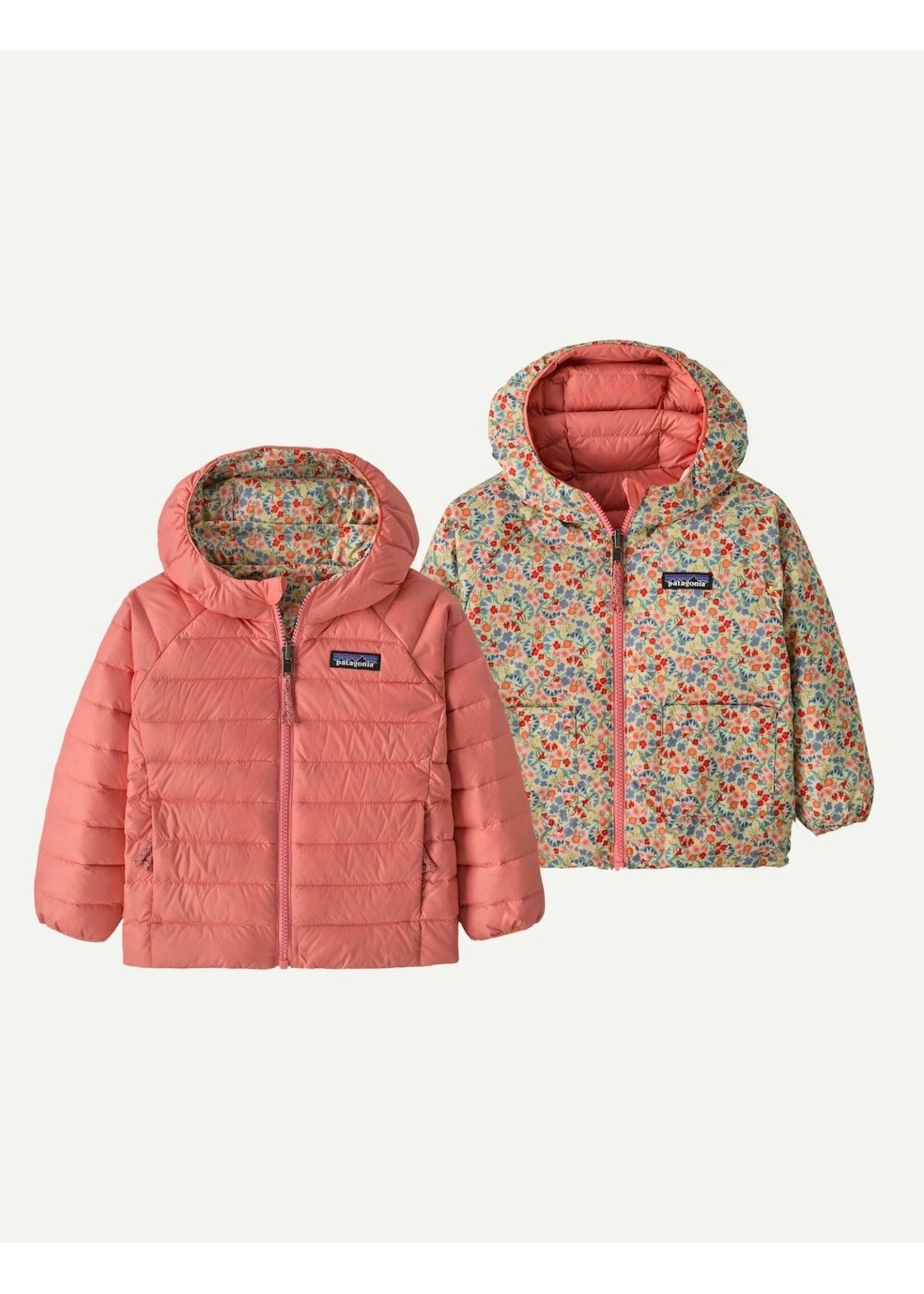 Patagonia Patagonia, Baby Reversible Down Sweater™ Hoody || Tiny World: Lichen Green