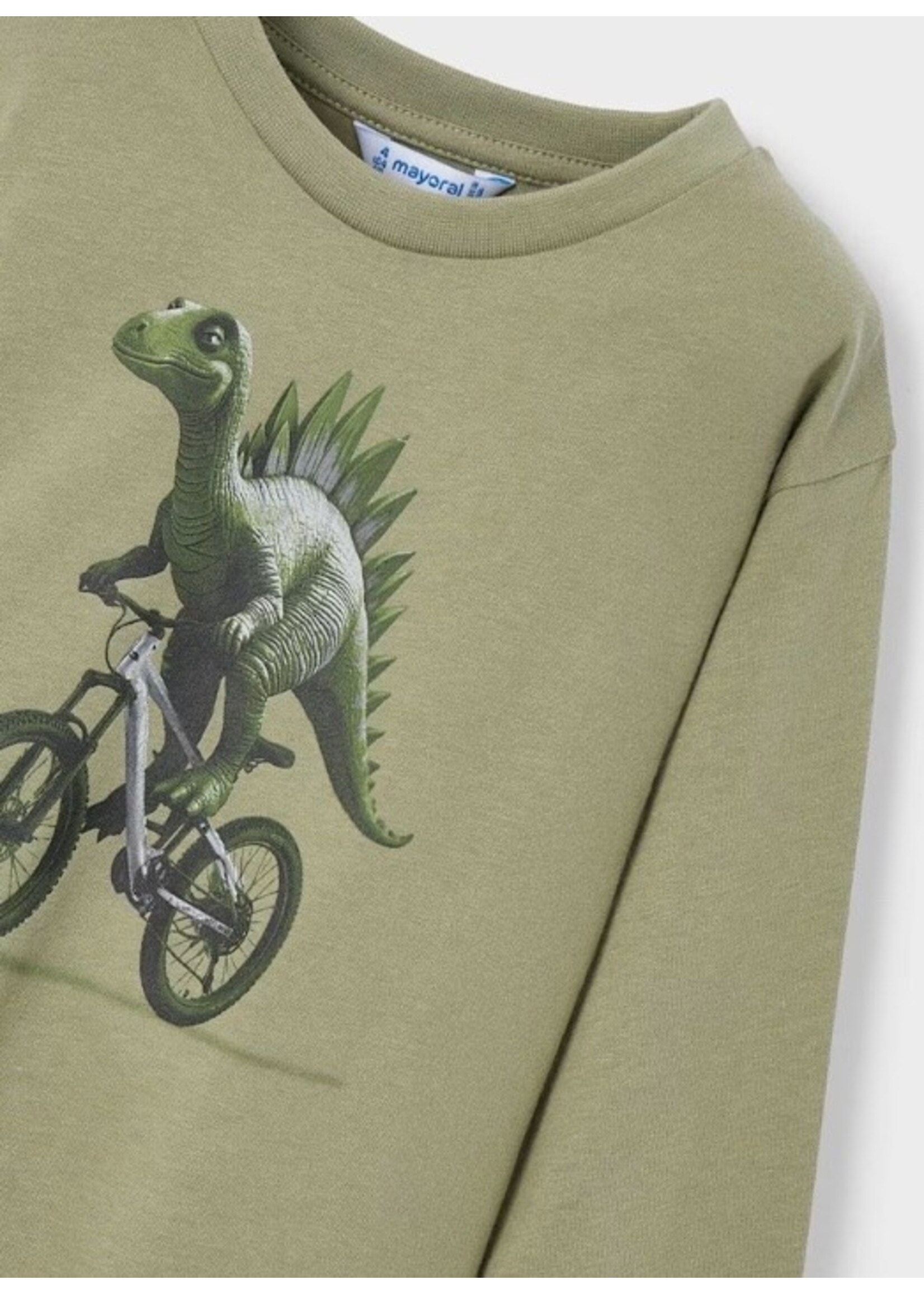 Mayoral Mayoral, Boy Dino Printed Long Sleeve T-Shirt || Pistachio
