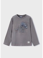 Mayoral Mayoral, Boy Triceratops Printed Long Sleeve T-Shirt || Grey