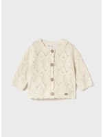 Mayoral Mayoral, Newborn Knit Cardigan with Buttons || Milk Heather