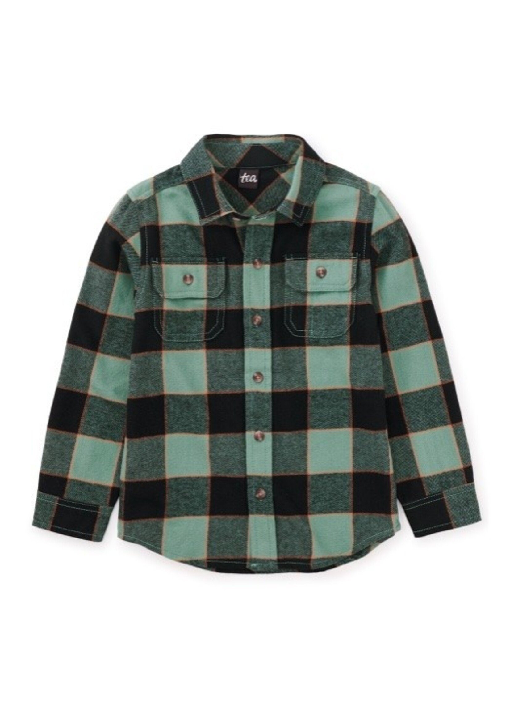 Tea Collection Tea Collection, Flannel Button Up Shirt || Forest Plaid