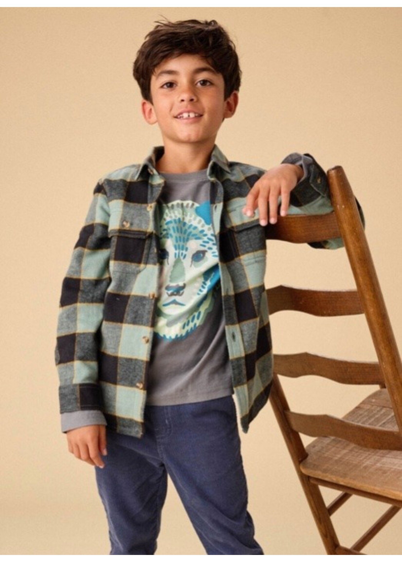 Tea Collection Tea Collection, Flannel Button Up Shirt || Forest Plaid