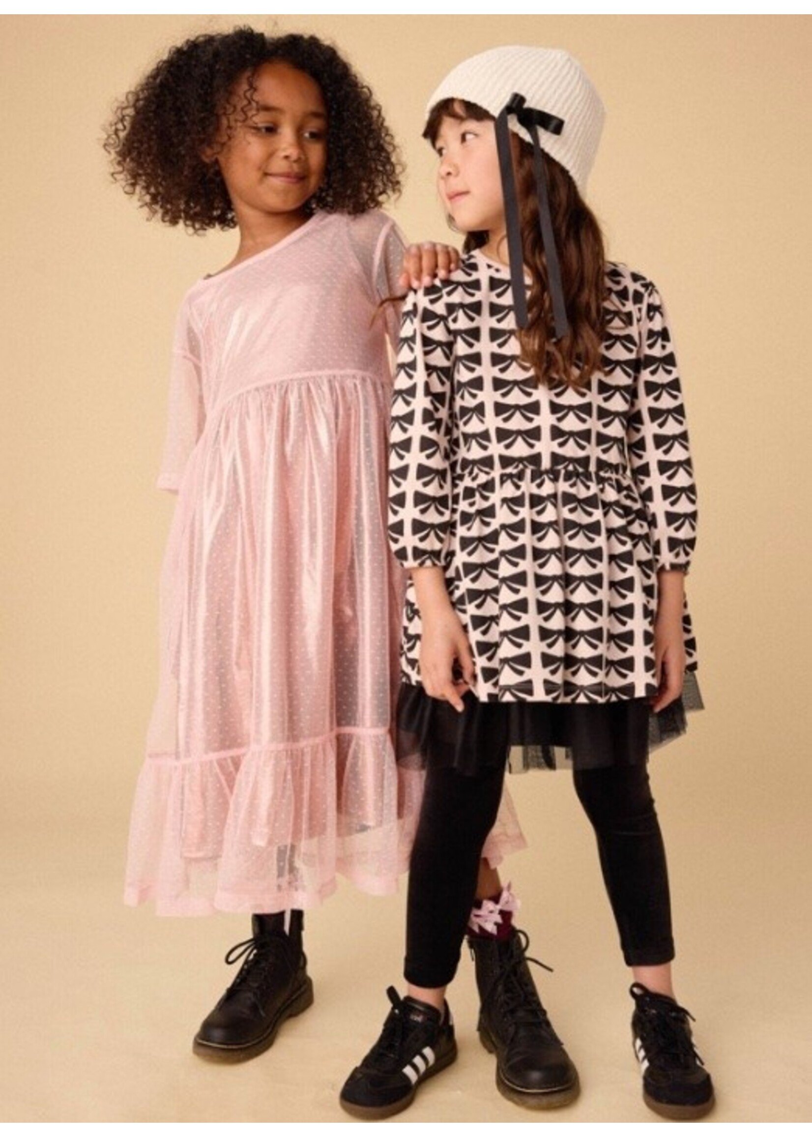 Tea Collection Tea Collection, Blouson Sleeve Pocket Dress || Bow / Pink
