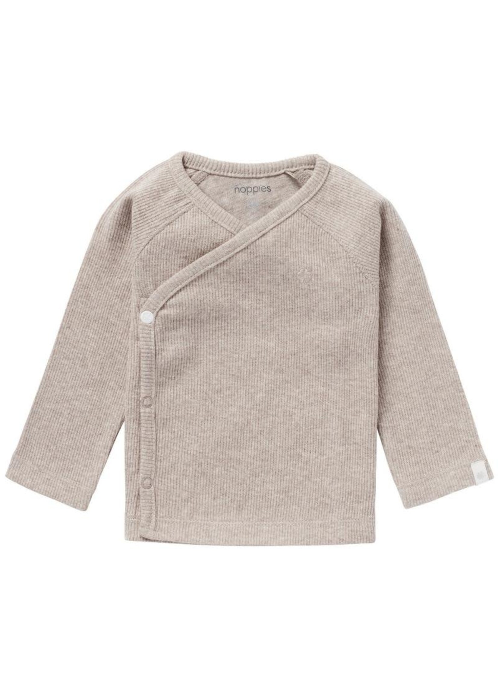 Noppies Kids Noppies Kids, Unisex Nanyuki Ribbed Long Sleeve Top || Taupe Melange