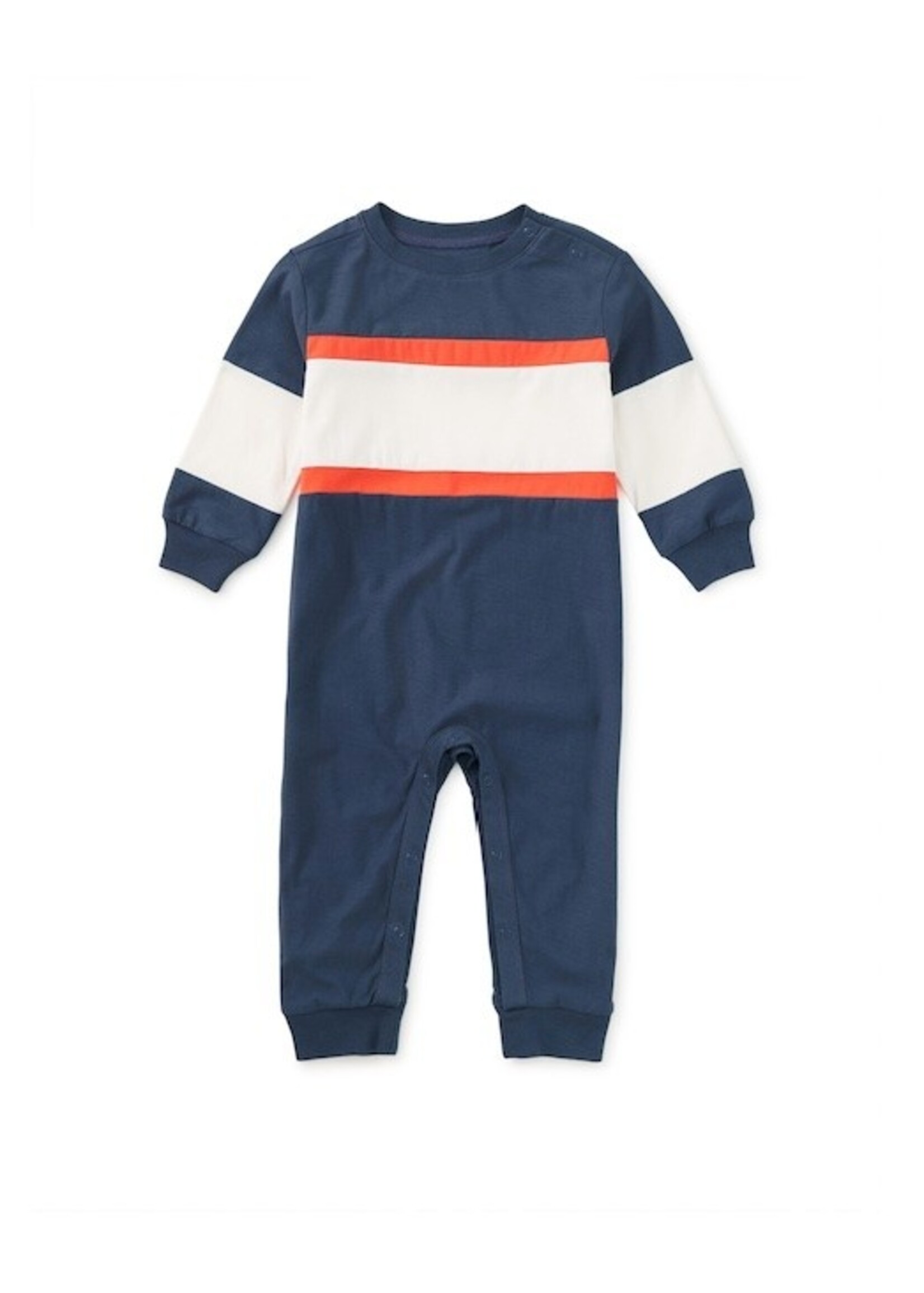 Tea Collection Tea Collection, Colorblock Rugby Baby Romper || Naval Blue