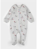 Petit Lem Petit Lem, Firefighter Dalmatian Print Footie Sleeper || Light Grey