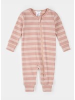 Petit Lem Petit Lem, Stripe Modal Rib Sleeper || Rose
