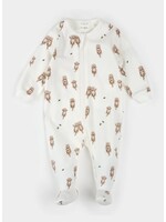 Petit Lem Petit Lem, Otter Print Footie Sleeper || Off-White