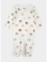 Petit Lem Petit Lem, Macaron Print Footie Sleeper || Antique White