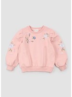 Miles the Label Miles the label, Floral Embroidery Sweatshirt || Miles Pink