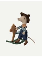 Maileg Maileg, Cowboy Mouse  on a Rocking Horse || Little Brother