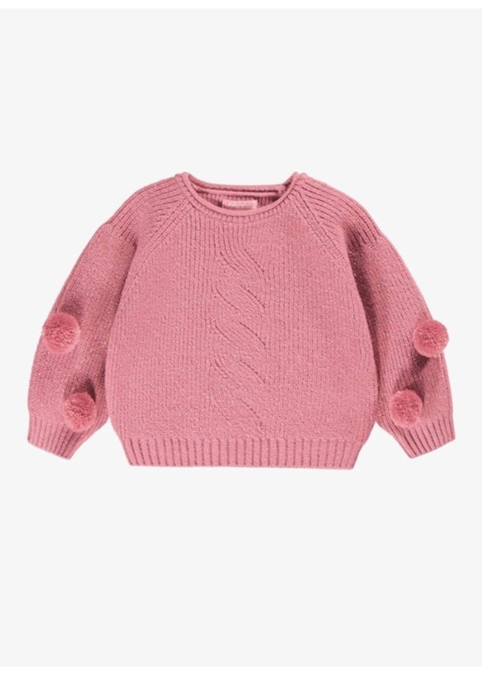 Souris Mini Souris Mini, Sparkly Knit Sweater || Pink