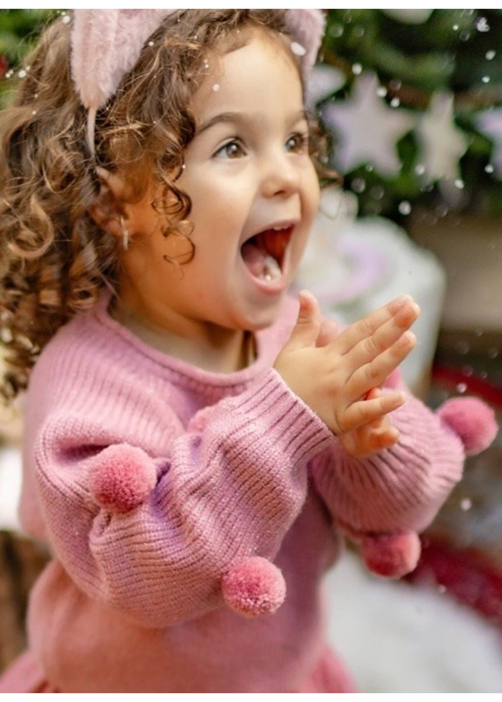 Souris Mini Souris Mini, Sparkly Knit Sweater || Pink