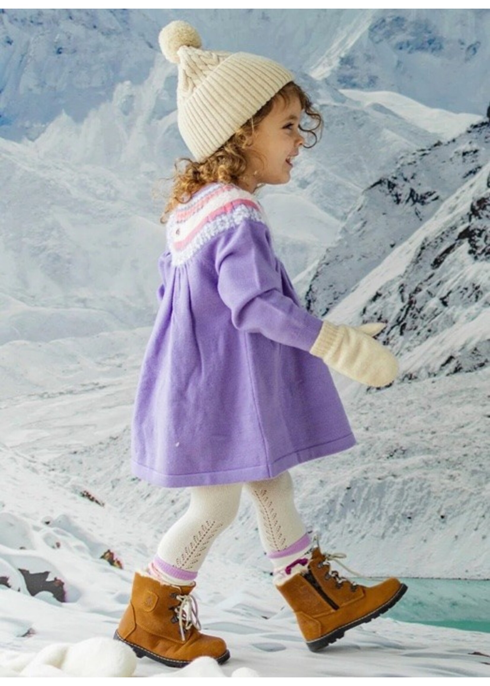 Souris Mini Souris Mini, Patterns Knit Dress || Purple