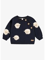 Souris Mini Souris Mini, Sheep Knit Sweater || Navy