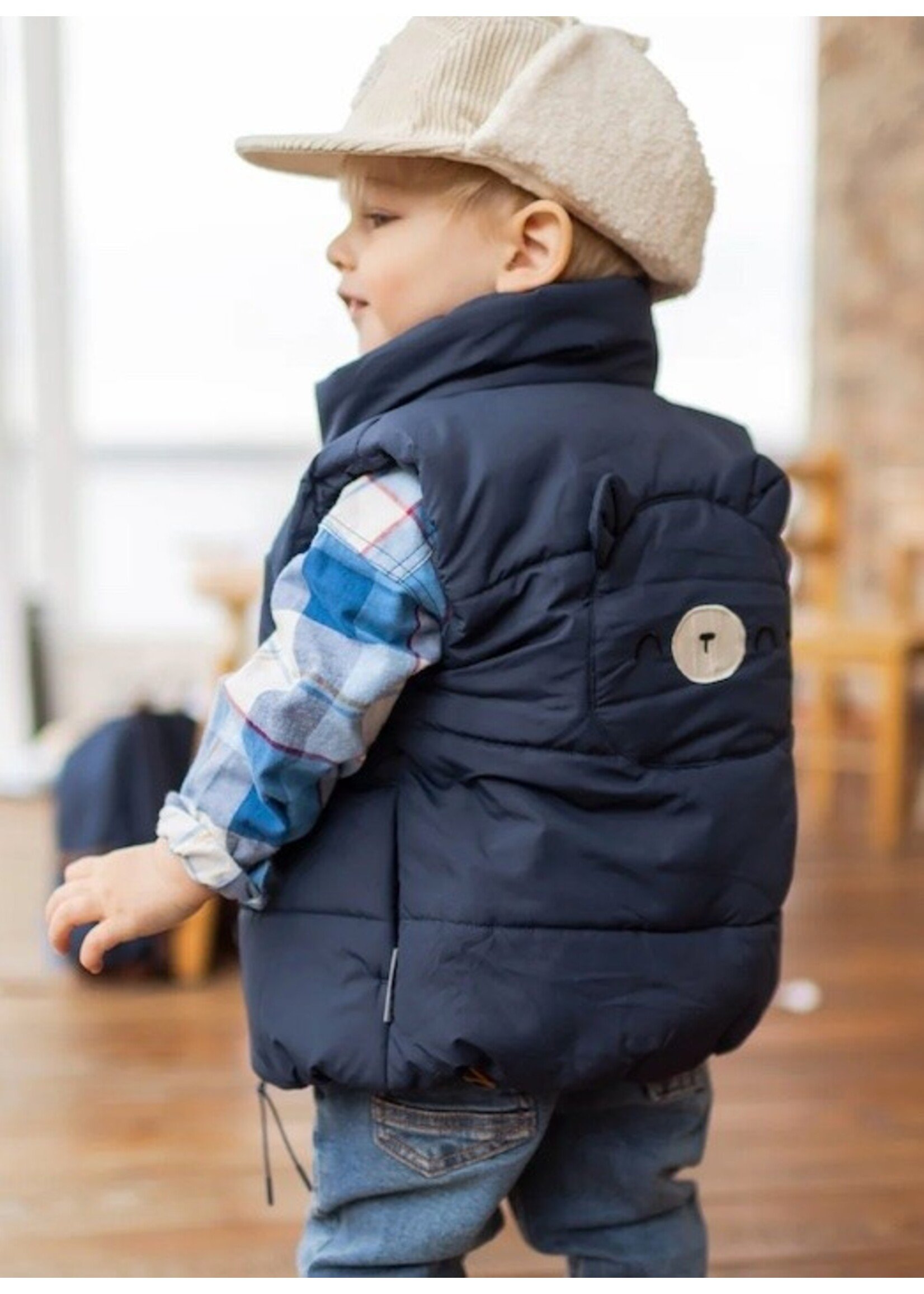Souris Mini Souris Mini, Bear Down Vest || Navy