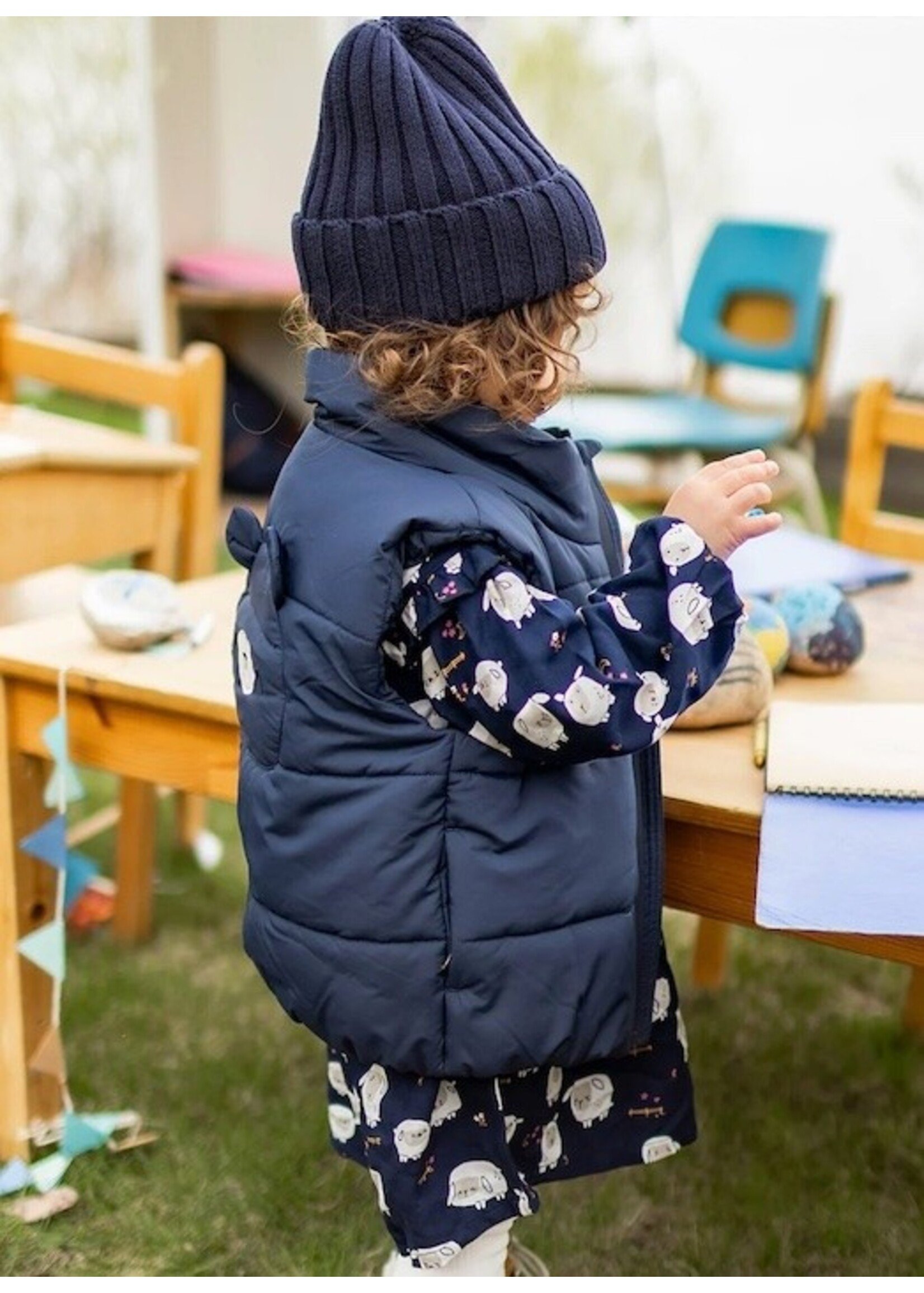 Souris Mini Souris Mini, Bear Down Vest || Navy
