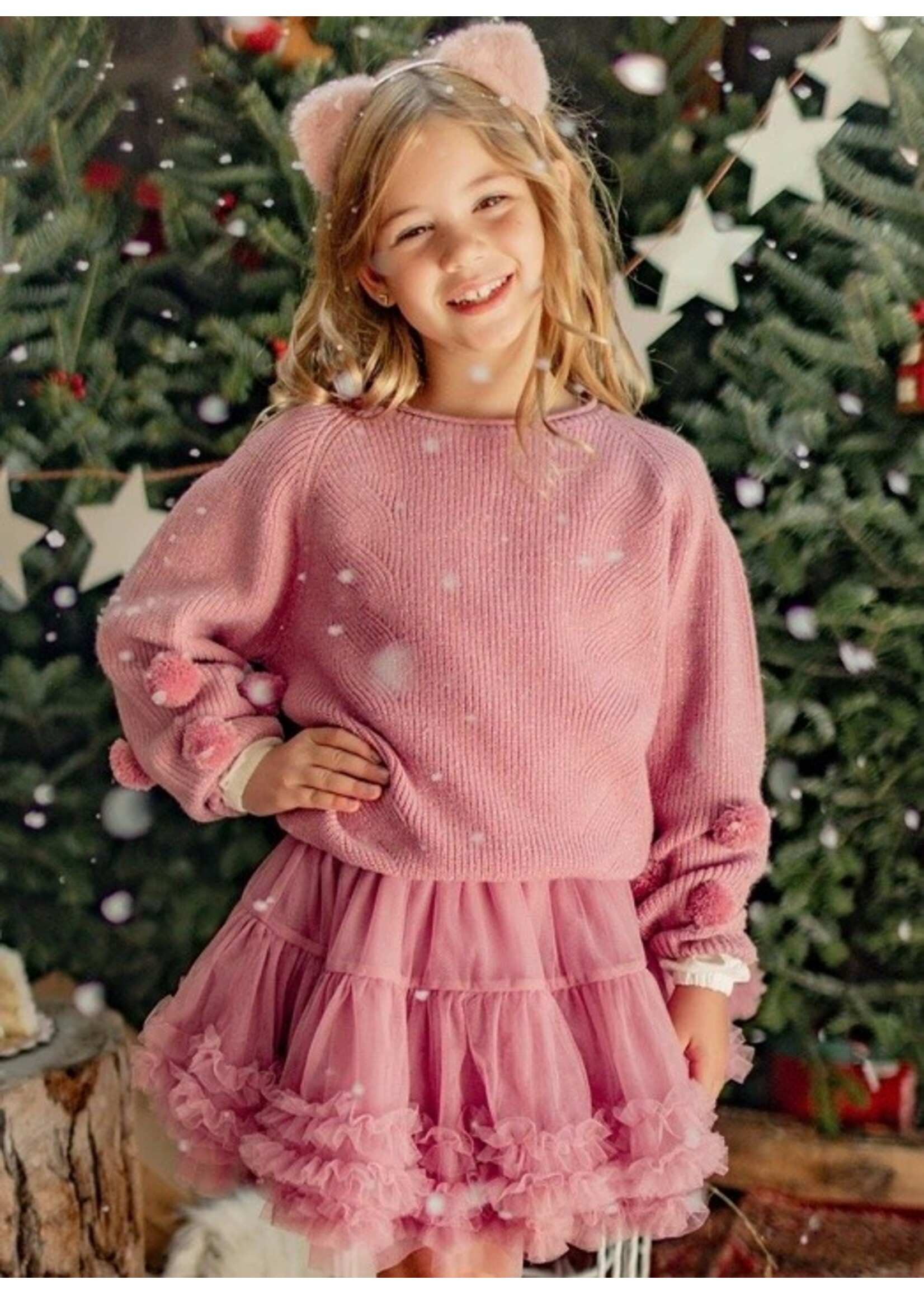 Souris Mini Souris Mini, Sparkly Sweater Kids || Pink