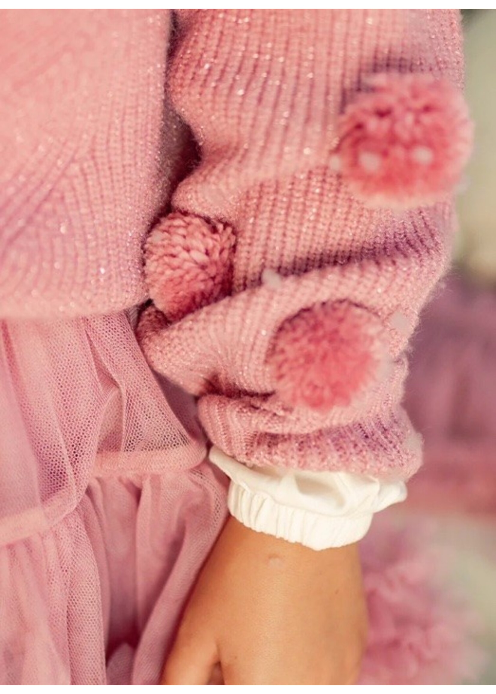 Souris Mini Souris Mini, Sparkly Sweater Kids || Pink