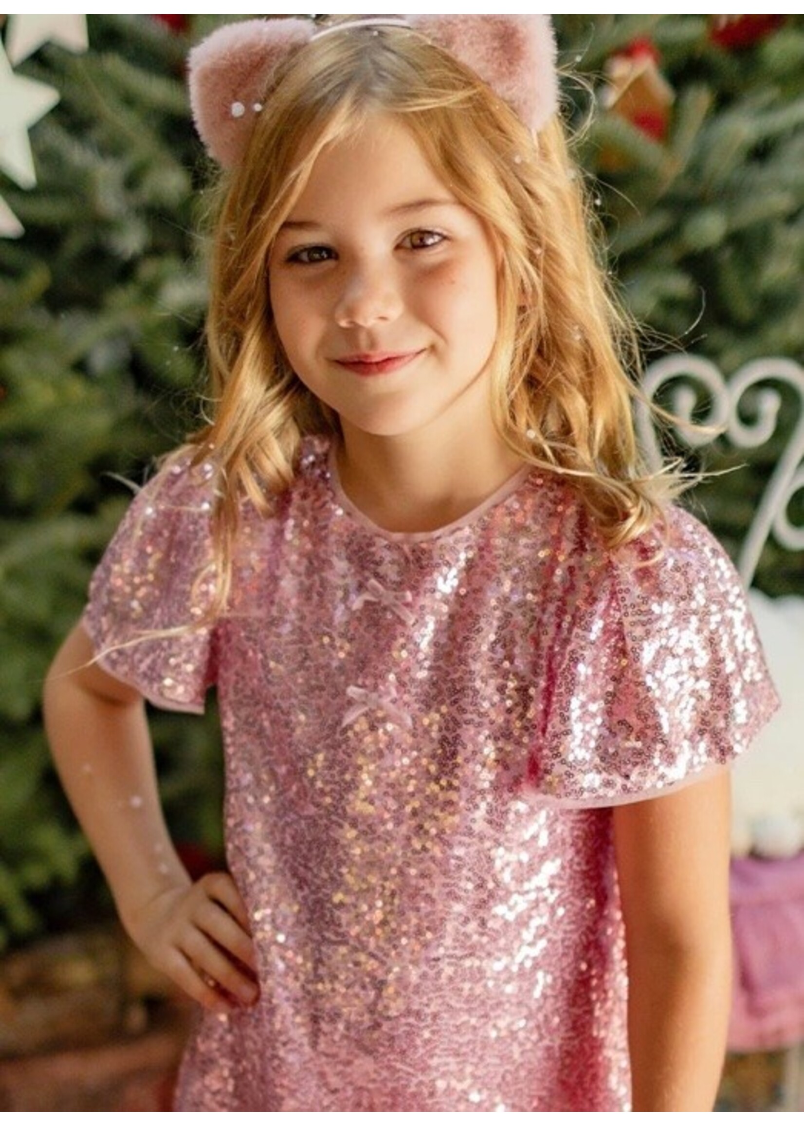 Souris Mini Souris Mini, Sequin Dress || Pink