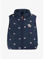 Souris Mini Souris Mini, Dog Embroidered Puffer Vest || Navy