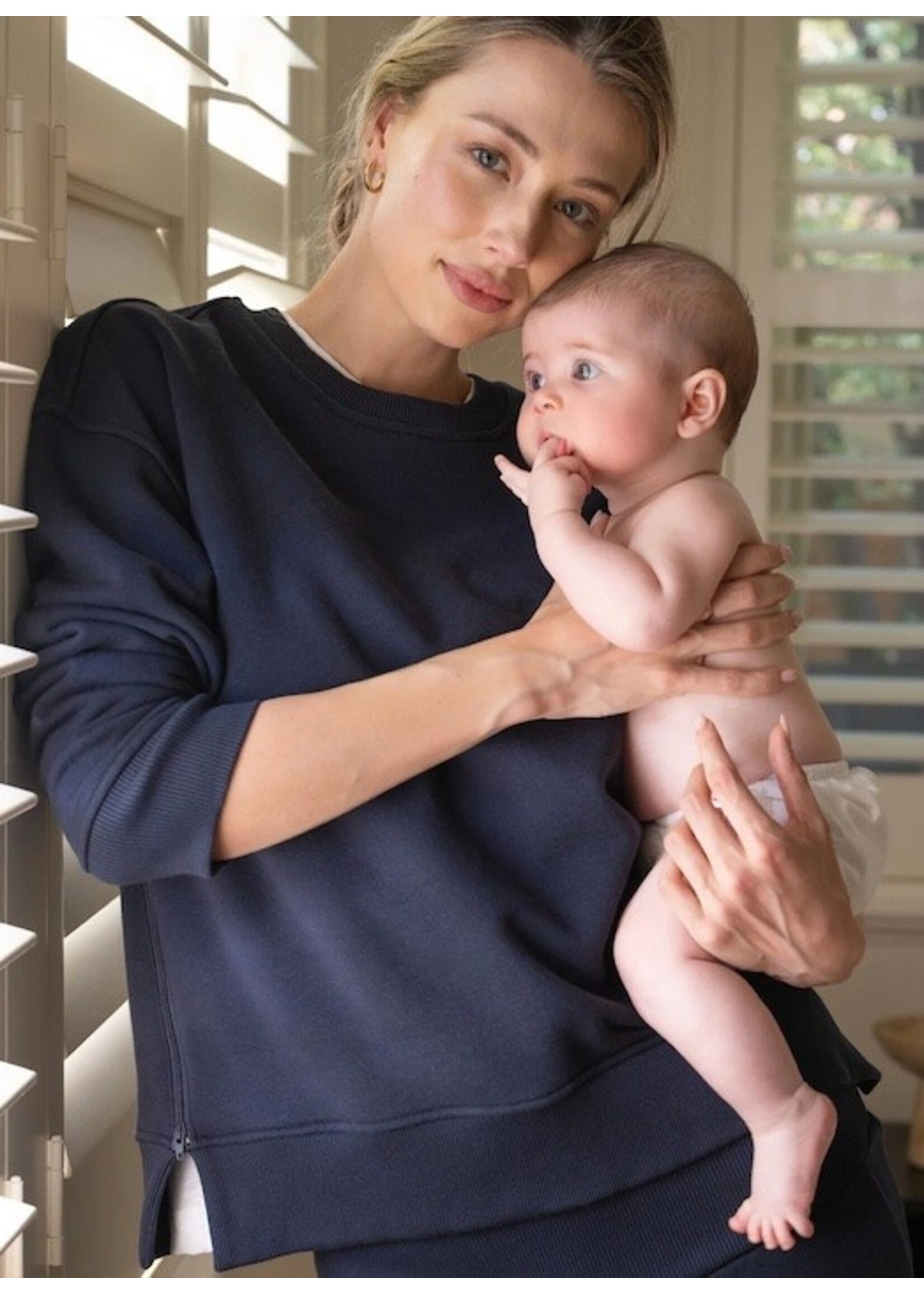 Ripe Maternity Ripe Maternity, Relax Nursing Sweatshirt  || Navy