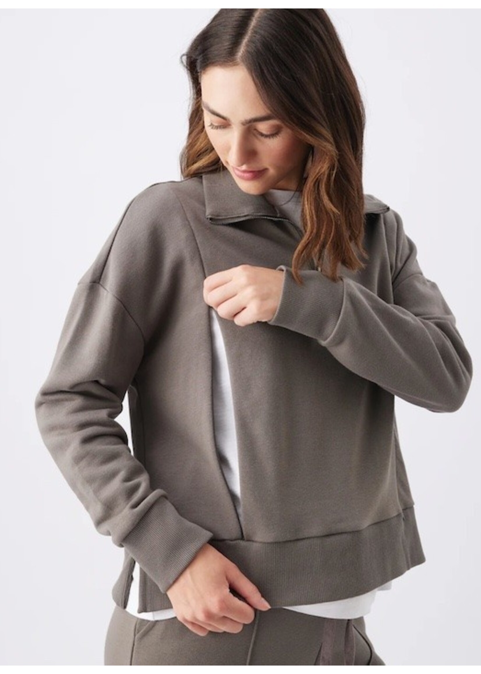 Ripe Maternity Ripe Maternity, Terry Nursing Maternity and Nursing Sweatshirt || Earth