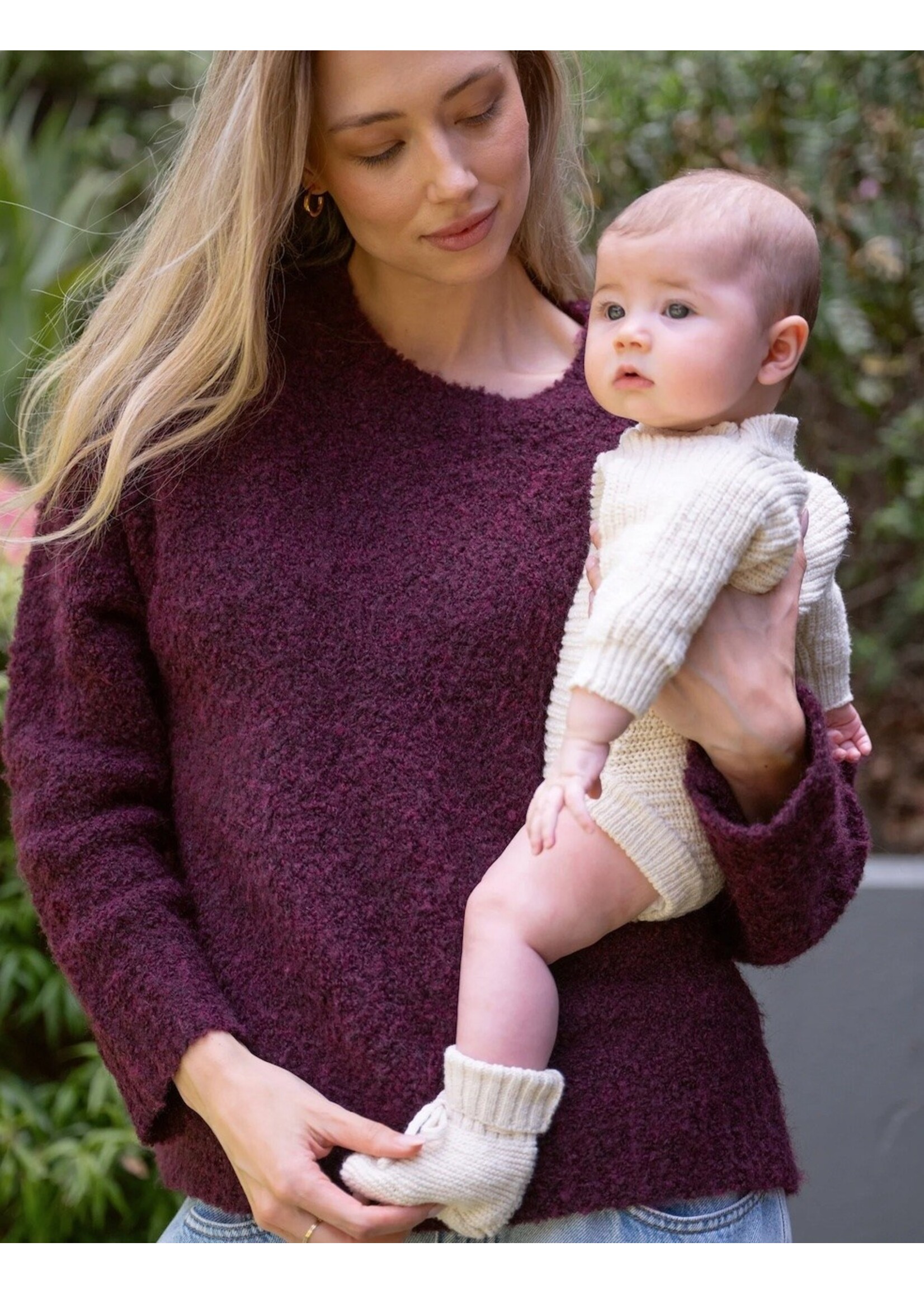 Ripe Maternity Ripe Maternity, Theo Cosy Knit Wool Mix Sweater || Burgundy