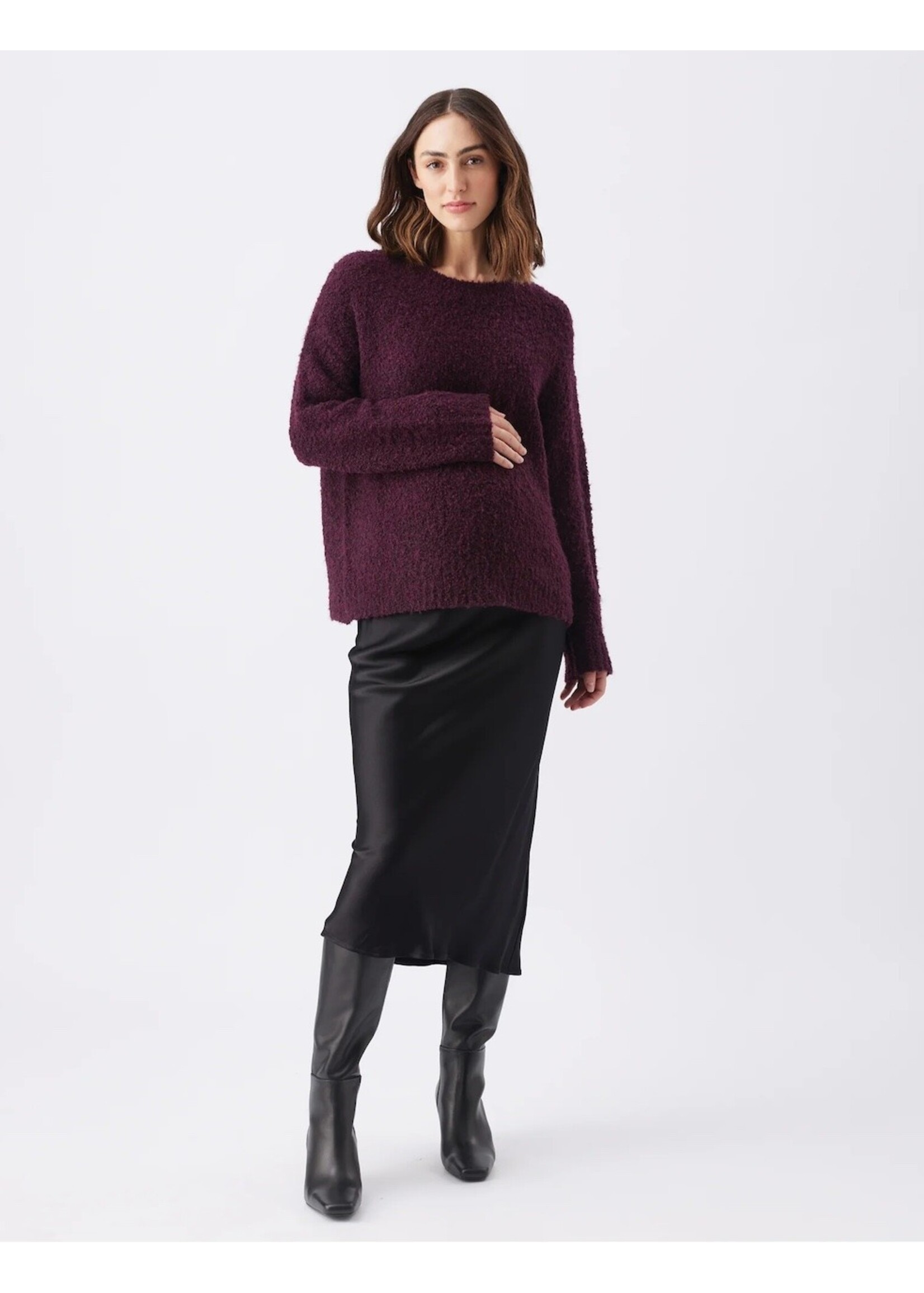 Ripe Maternity Ripe Maternity, Theo Cosy Knit Wool Mix Sweater || Burgundy