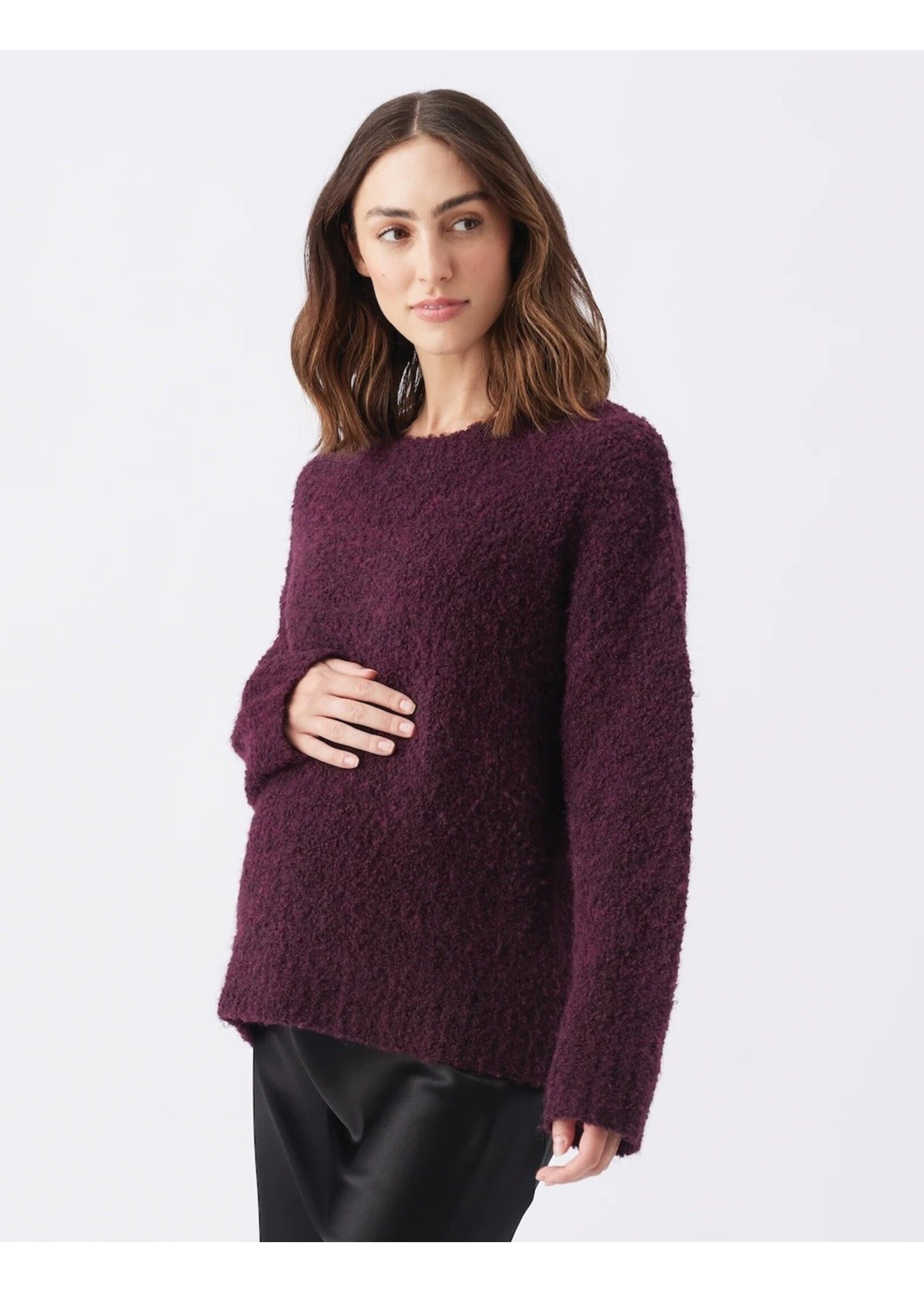 Ripe Maternity Ripe Maternity, Theo Cosy Knit Wool Mix Sweater || Burgundy