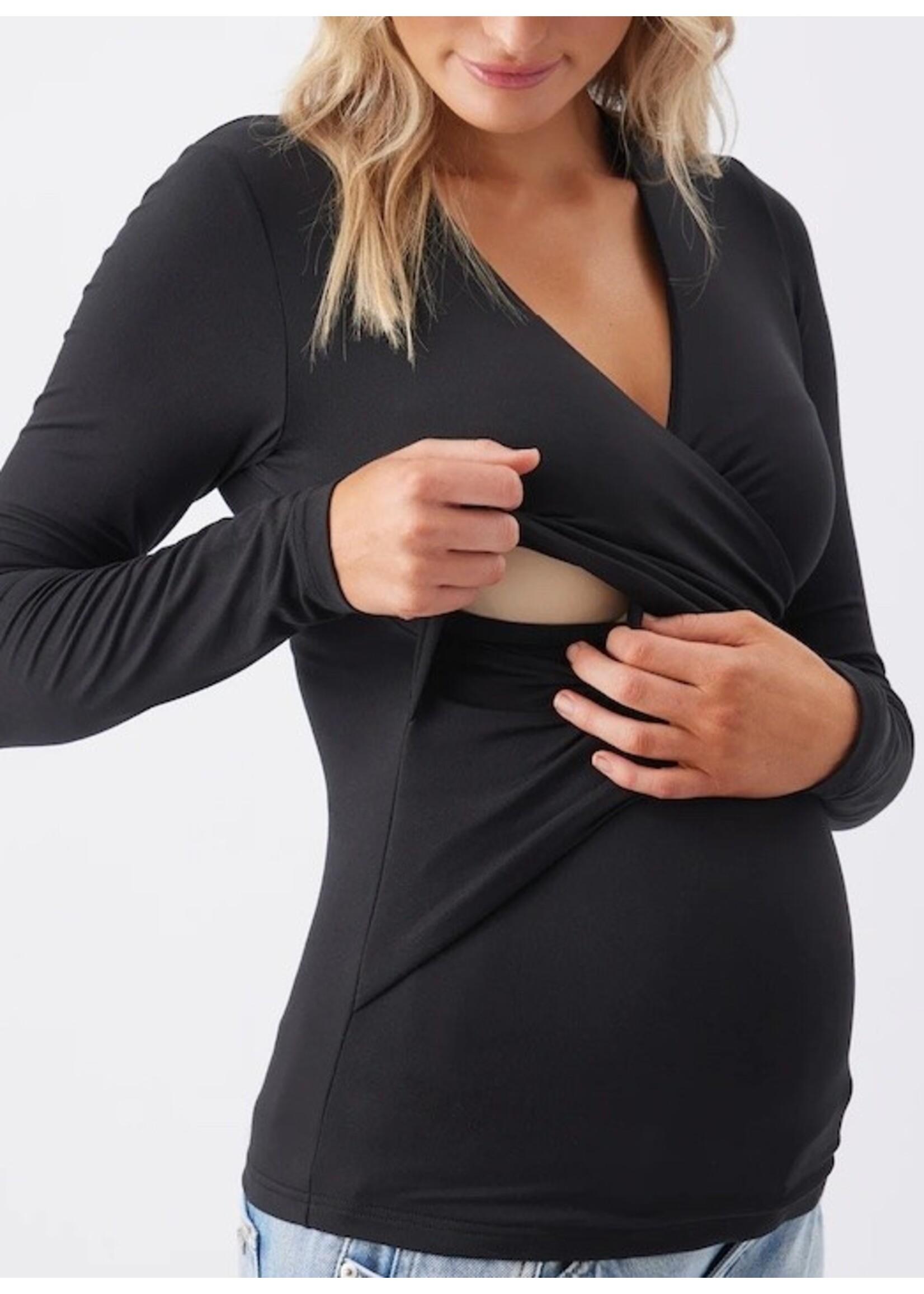 Ripe Maternity Ripe Maternity, Luxe Knit Embrace Nursing Top || Black