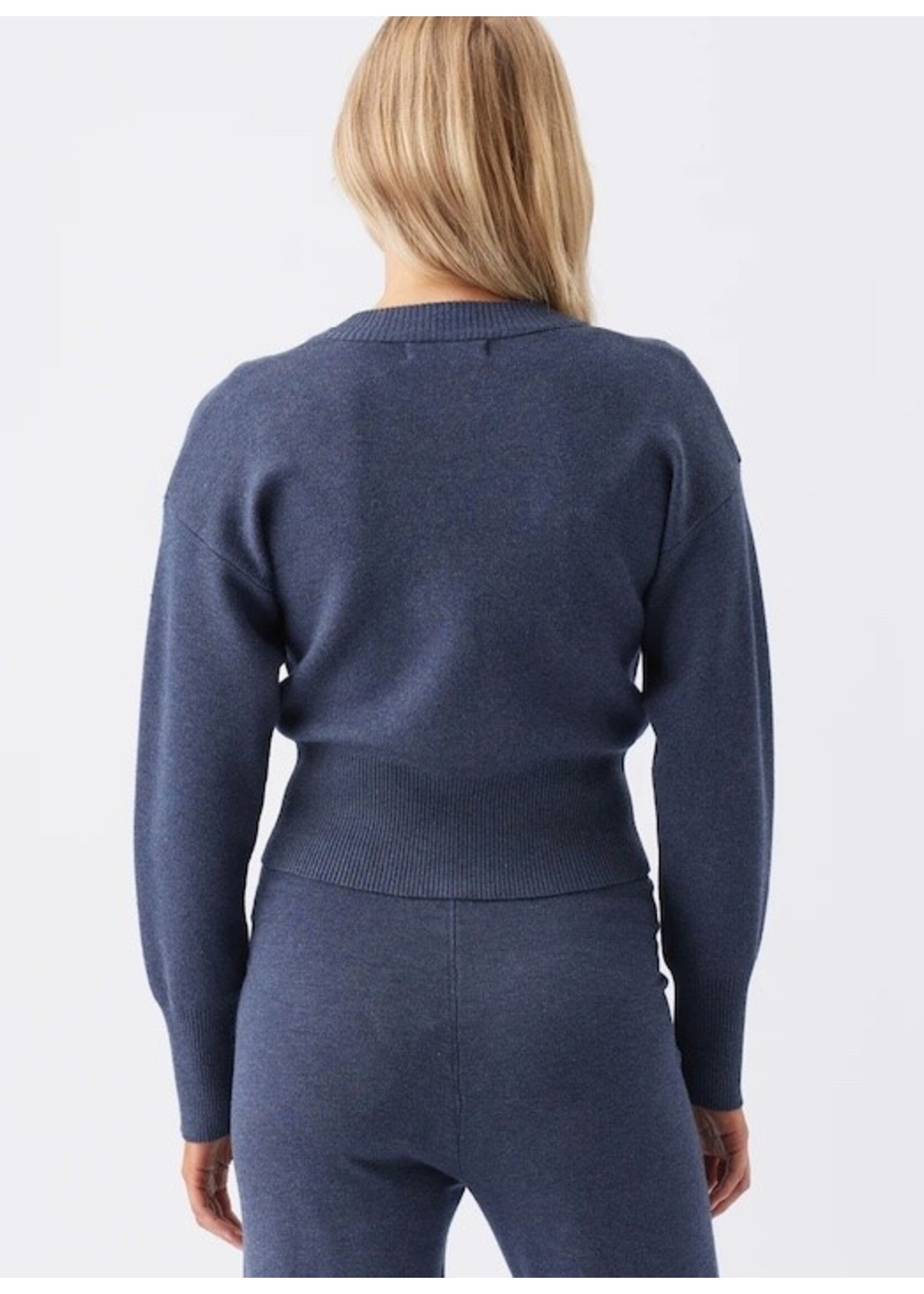 Ripe Maternity Ripe Maternity, Delta Zip Through Knit Maternity and Nursing Sweater  || Denim Marle