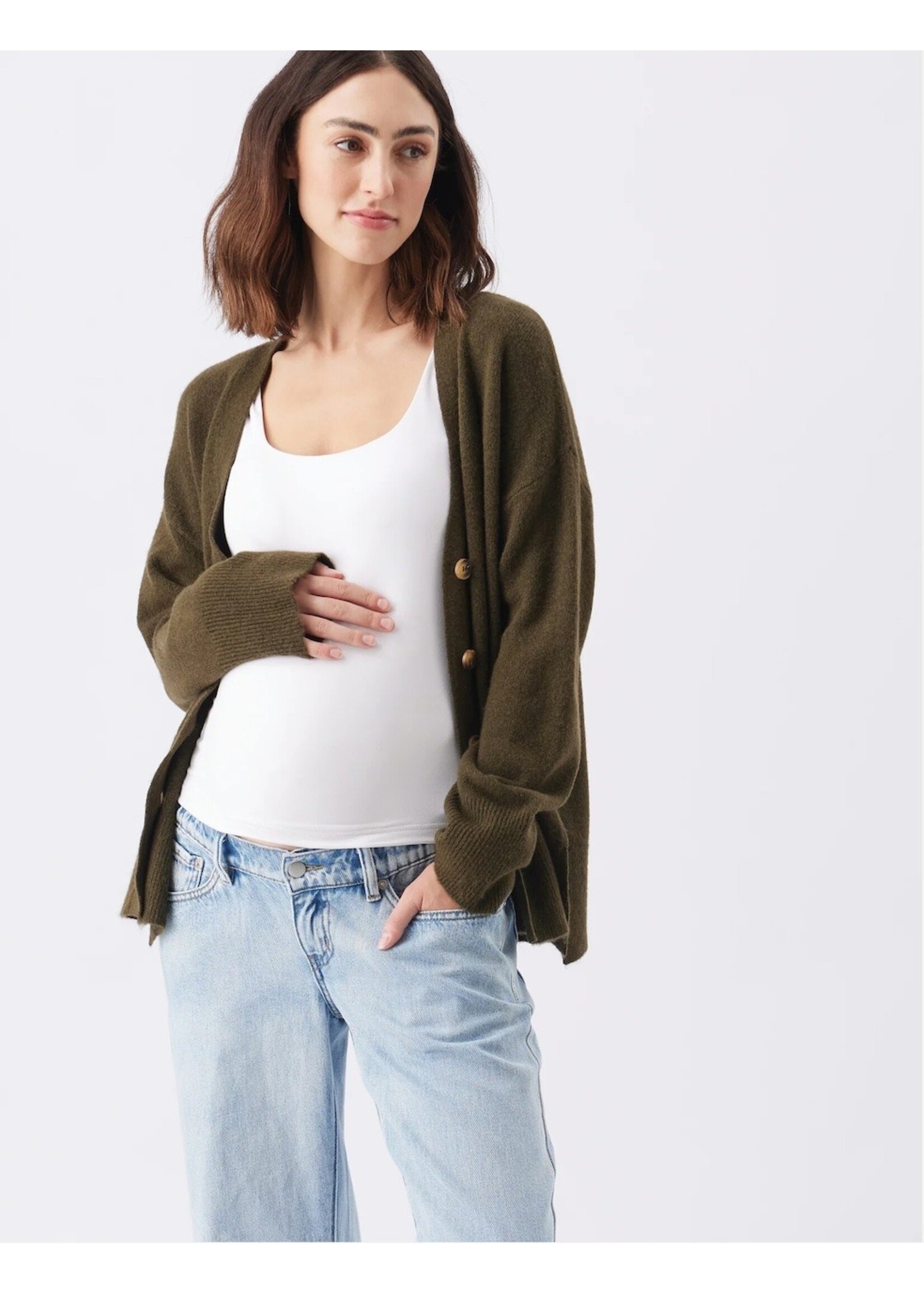 Ripe Maternity Ripe Maternity, Tully Knit Cardigan || Khaki