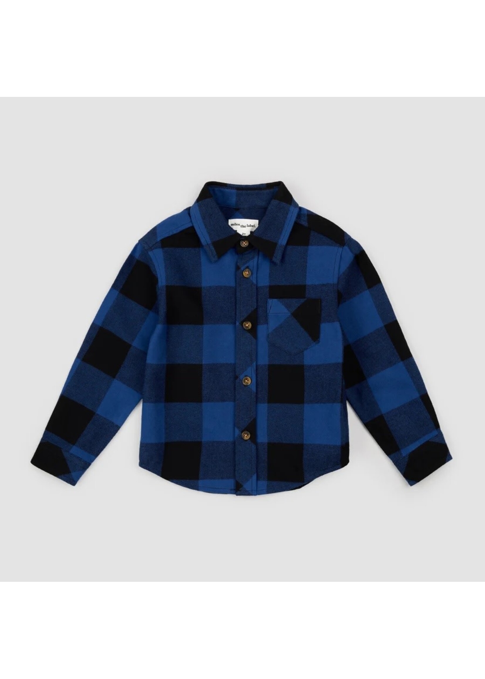 Miles the Label Miles the Label, Buffalo Plaid Flannel Shirt || Glacier Blue