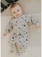Petit Lem Petit Lem,  Festive Velour Truck Sleeper || Heather Grey