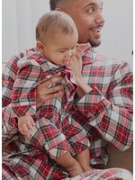 Petit Lem Petit Lem, Plaid Flannel Infant Romper || Red Tartan