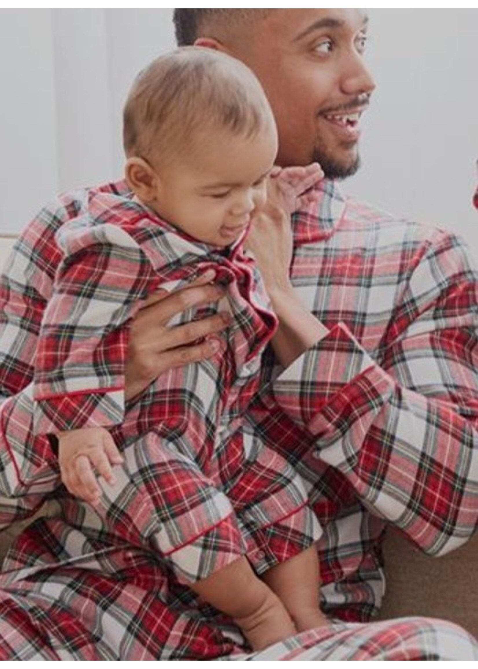 Petit Lem Petit Lem, Plaid Flannel Infant Romper || Red Tartan