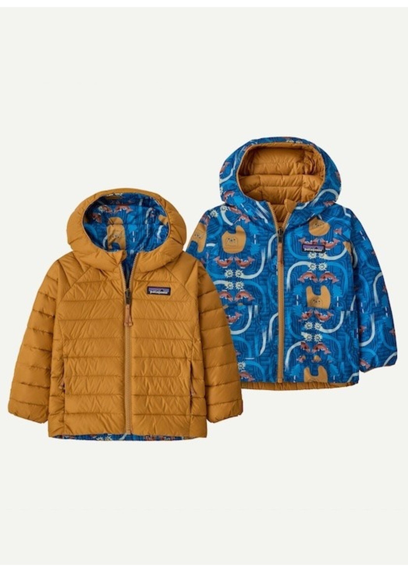 Patagonia Patagonia, Baby Reversible Down Sweater™ Hoody || About a Fish: Uplift Blue
