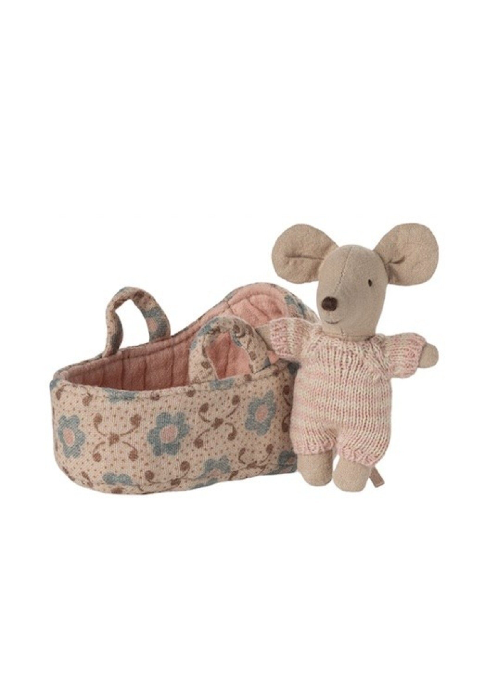 Maileg Maileg, Baby Mouse in Carrycot || Rose