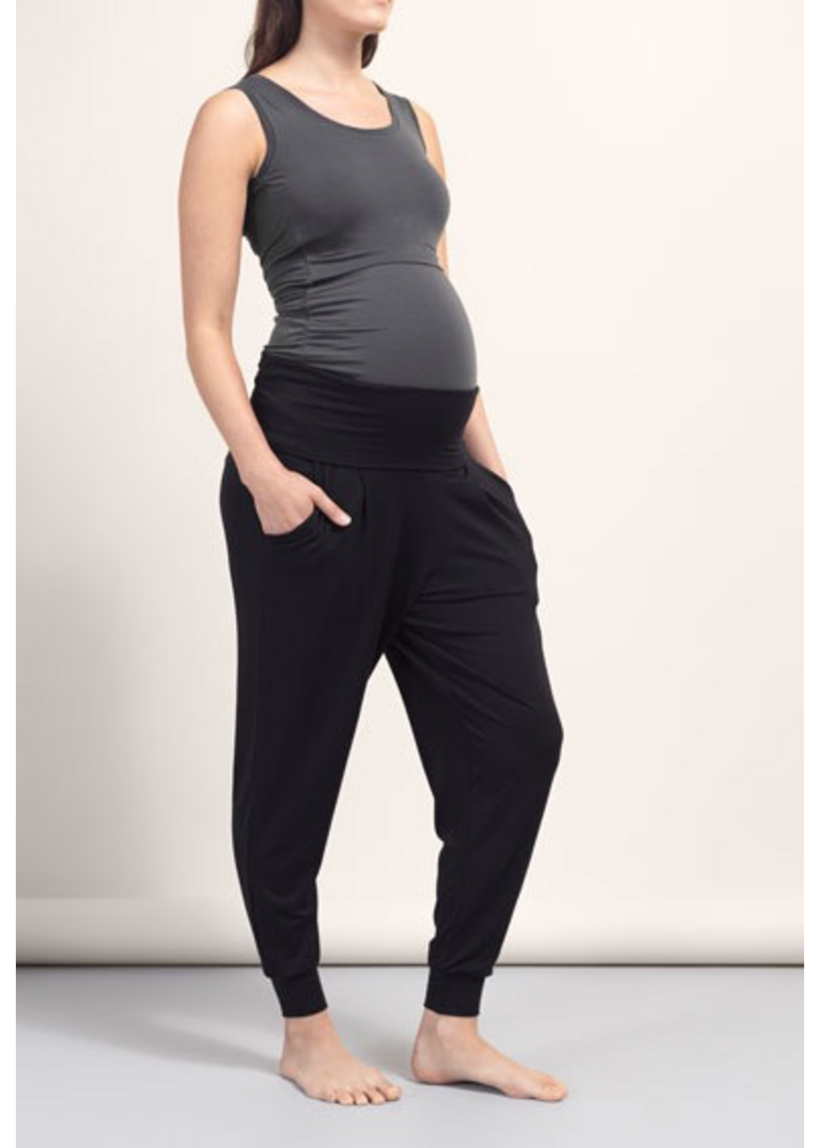 Boob Design Boob, OONO Once-on-Never-Off Soft Maternity Pants || Black