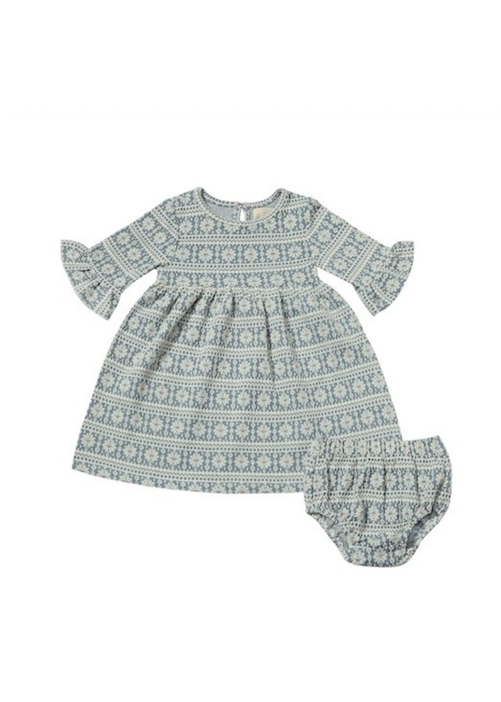 Vignette Vignette, Paige Snowflake Tapestry Dress || Blue