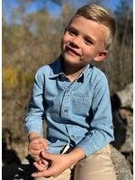 Me & Henry Me & Henry,  ATWOOD Woven Shirt || Denim / White Stripe