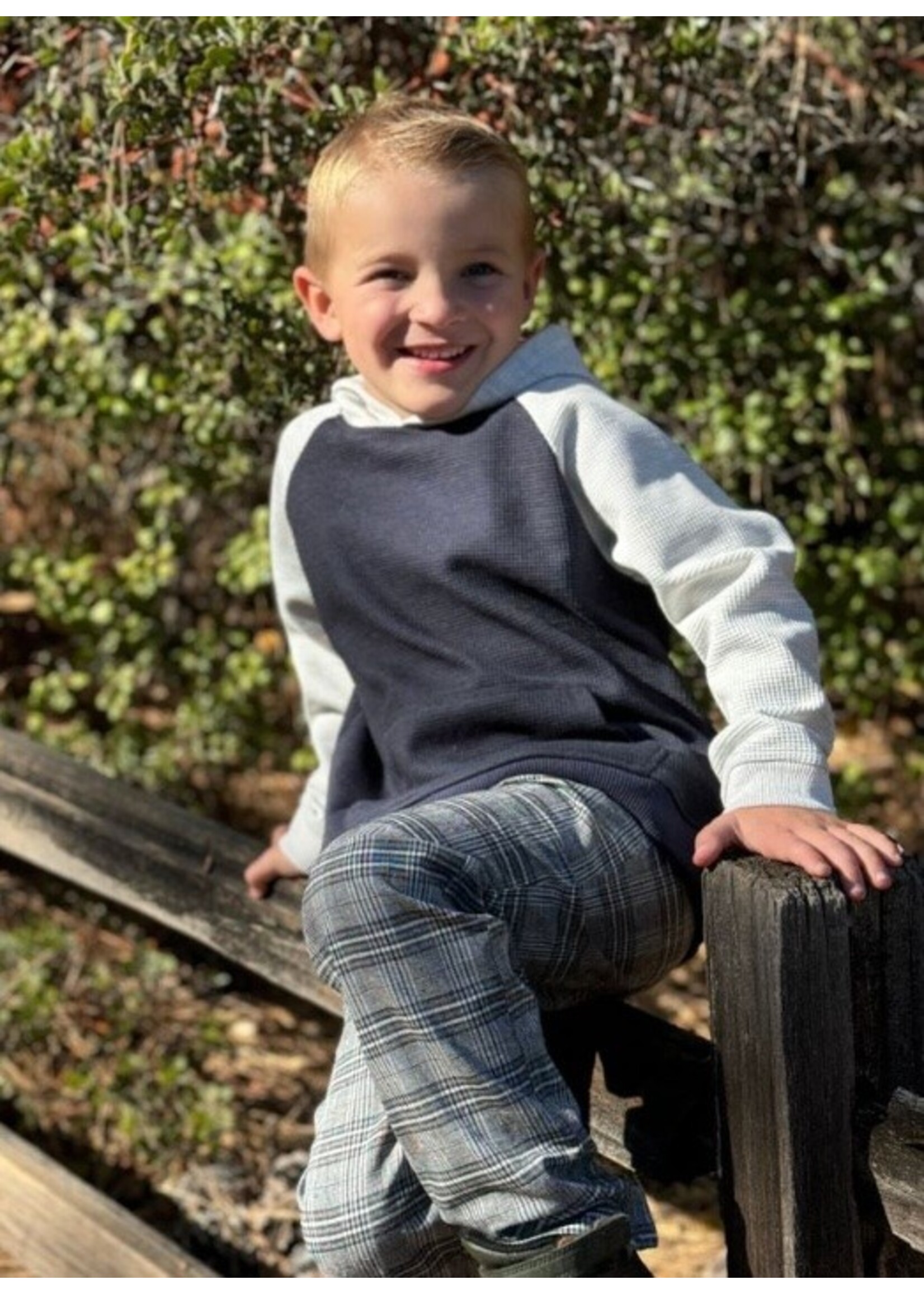 Me & Henry Me & Henry, JAMES Hooded Top || Black / Grey