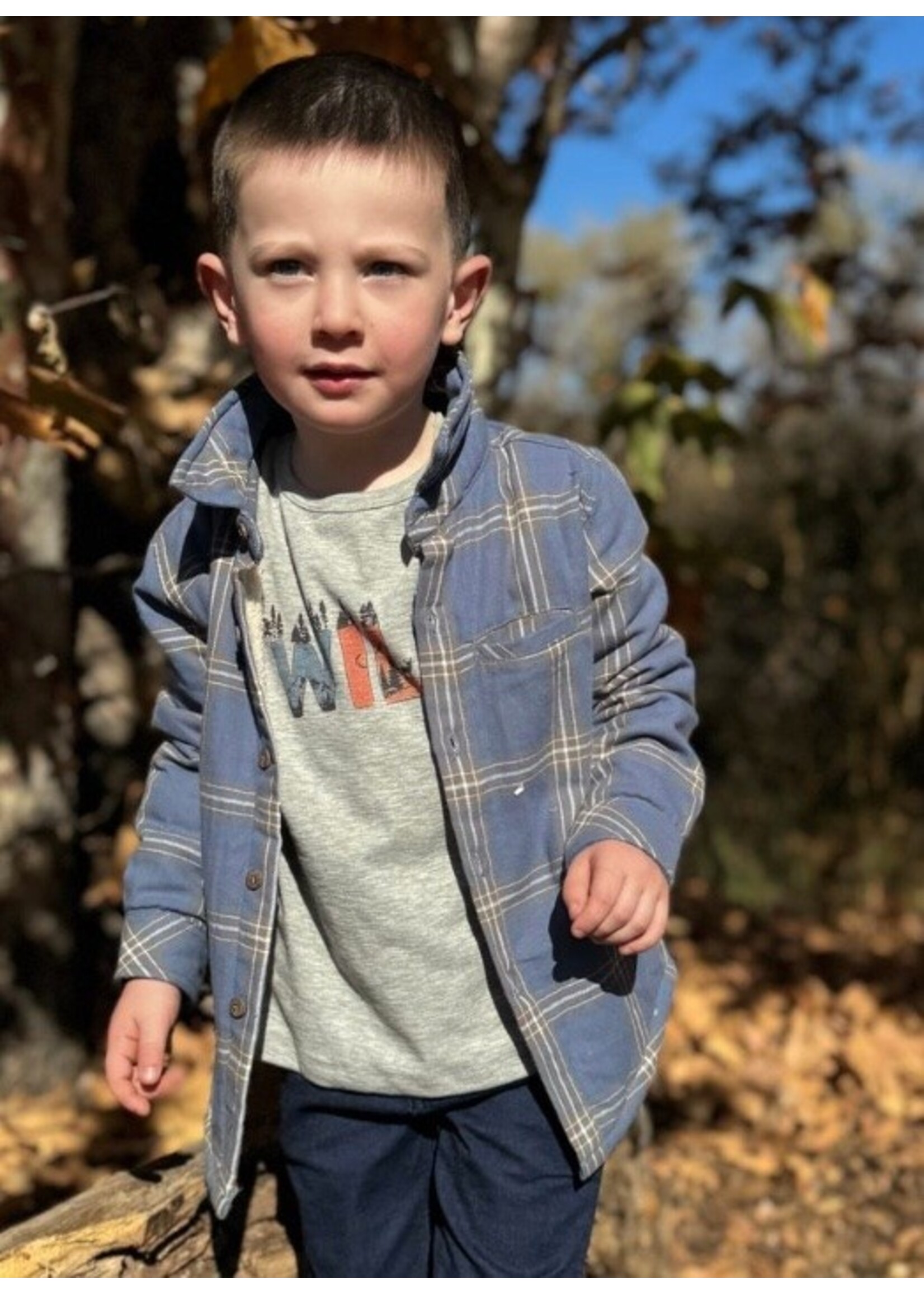 Me & Henry Me & Henry,  ADVENTURER Sherpa Lined Shirt || Grey / China Plaid