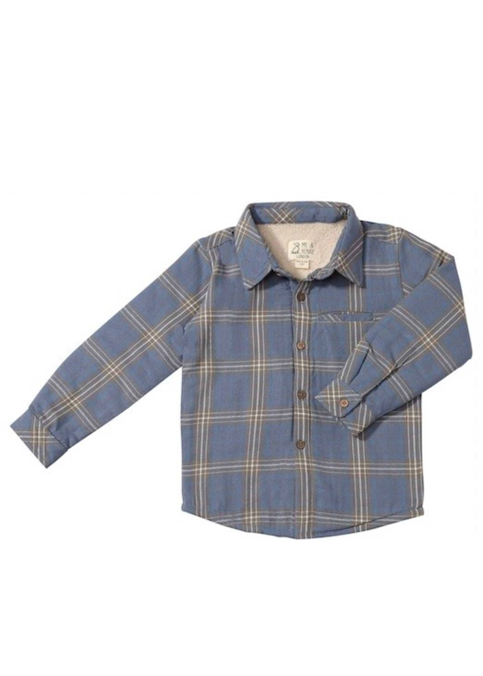 Me & Henry Me & Henry,  ADVENTURER Sherpa Lined Shirt || Grey / China Plaid