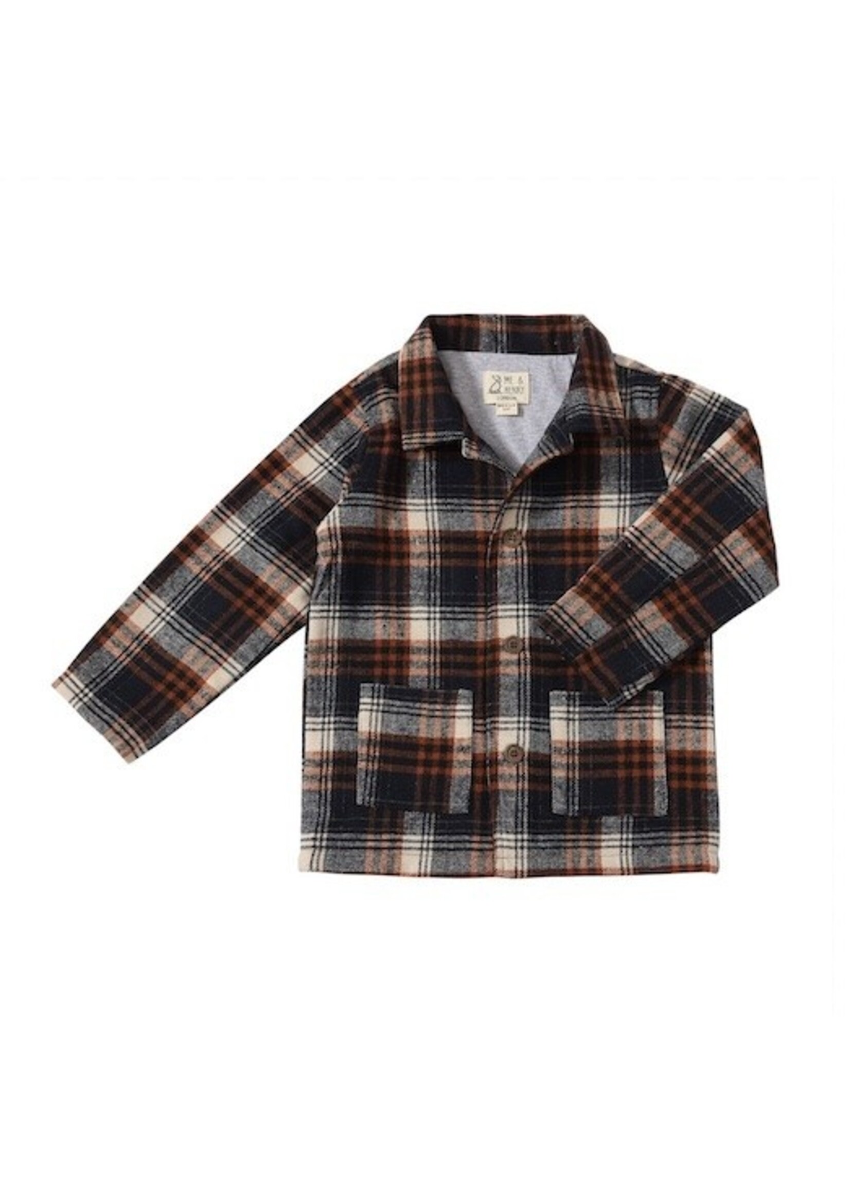 Me & Henry Me & Henry,  ADOBE Shacket || Black / Brown Plaid