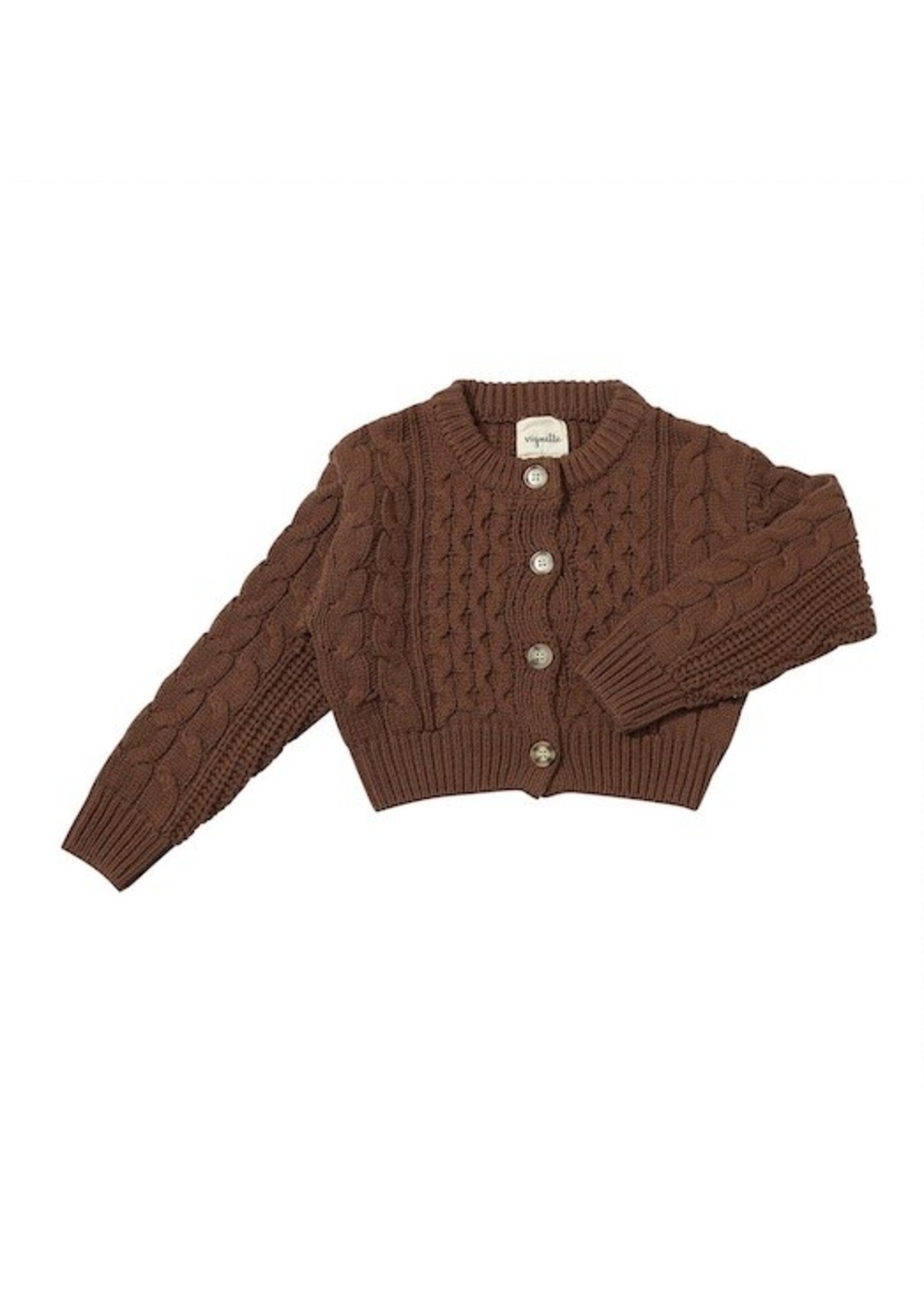 Vignette Vignette, Evelyn Knit Cardigan || Brown